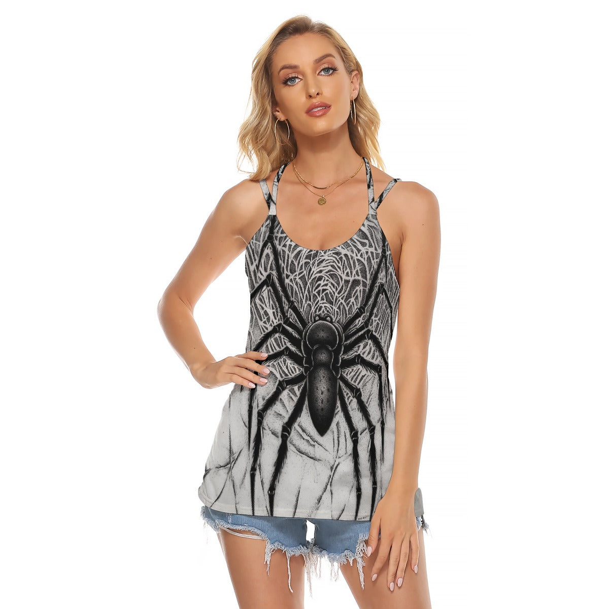 All-Over Print Women's Halter Top With Backless