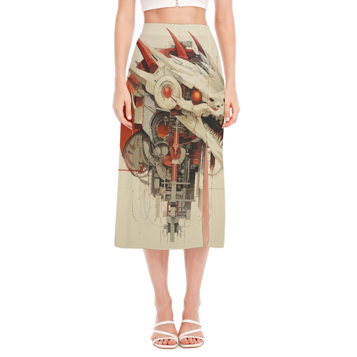 All-Over Print Women's High Slit Long Skirt