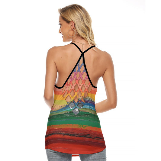 All-Over Print Women's Criss-Cross Open Back Tank Top