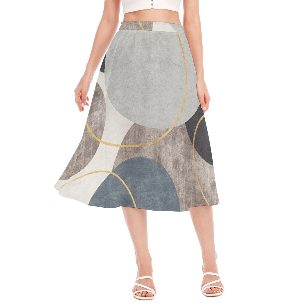 All-Over Print Women's Long Section Chiffon Skirt