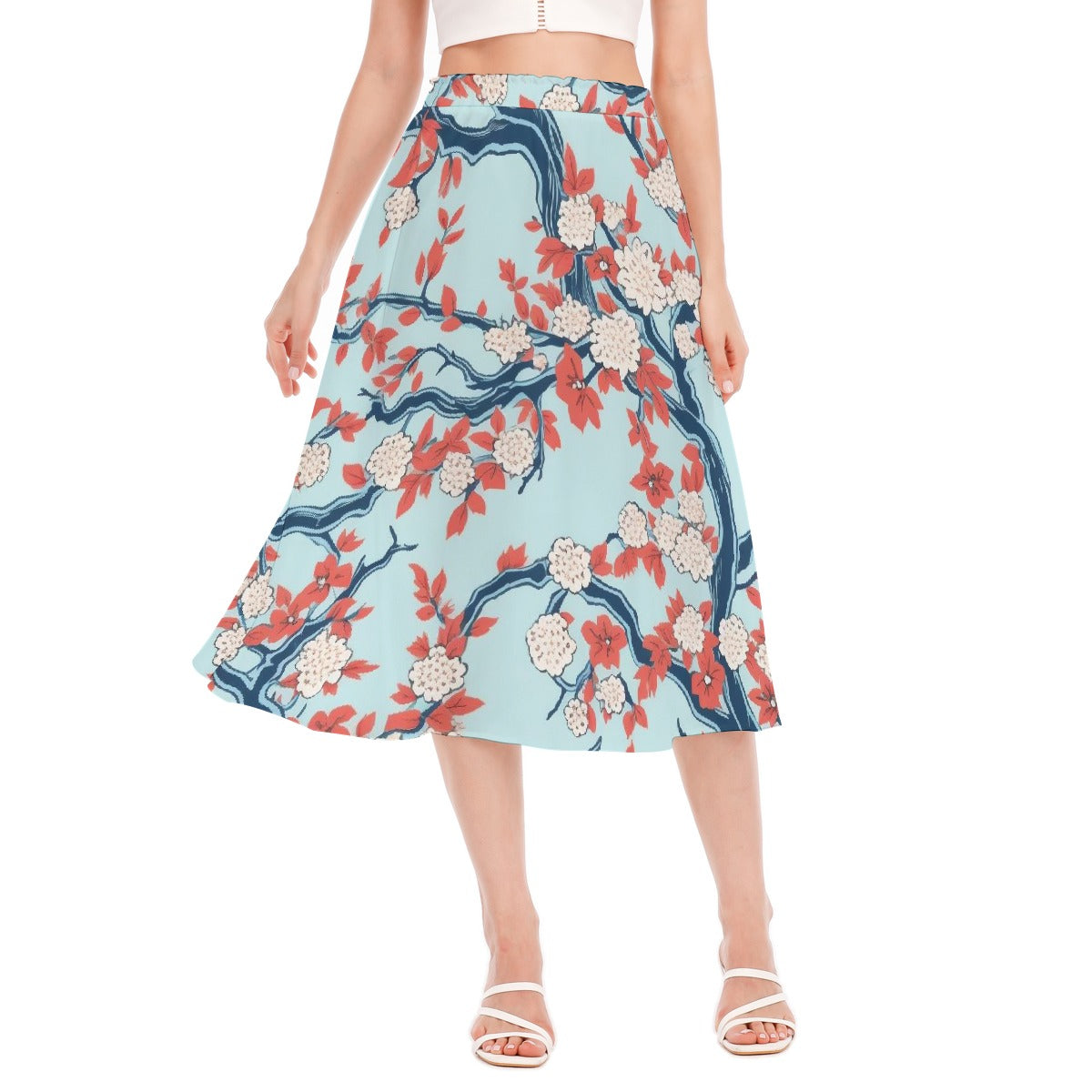 All-Over Print Women's Long Section Chiffon Skirt
