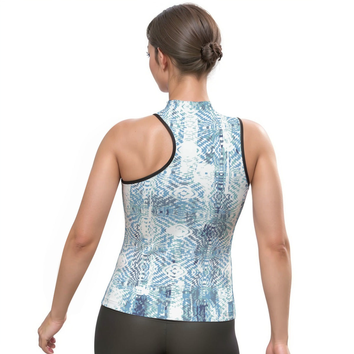 All-Over Print Women's Halter Sleeveless Asymmetrical Tank Top