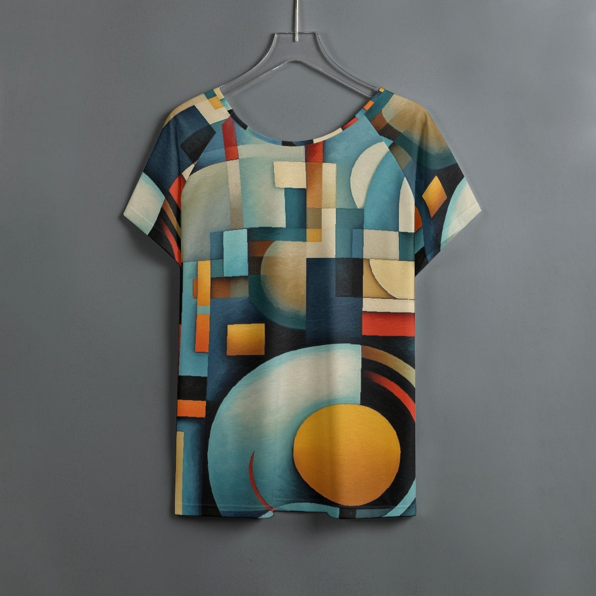 All-Over Print Women's Round Neck T-shirt With Raglan Sleeve