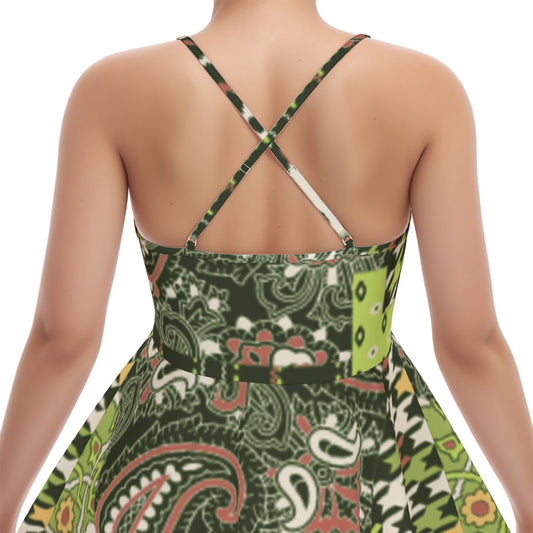 All-Over Print Women‘s Cross Cami Dress