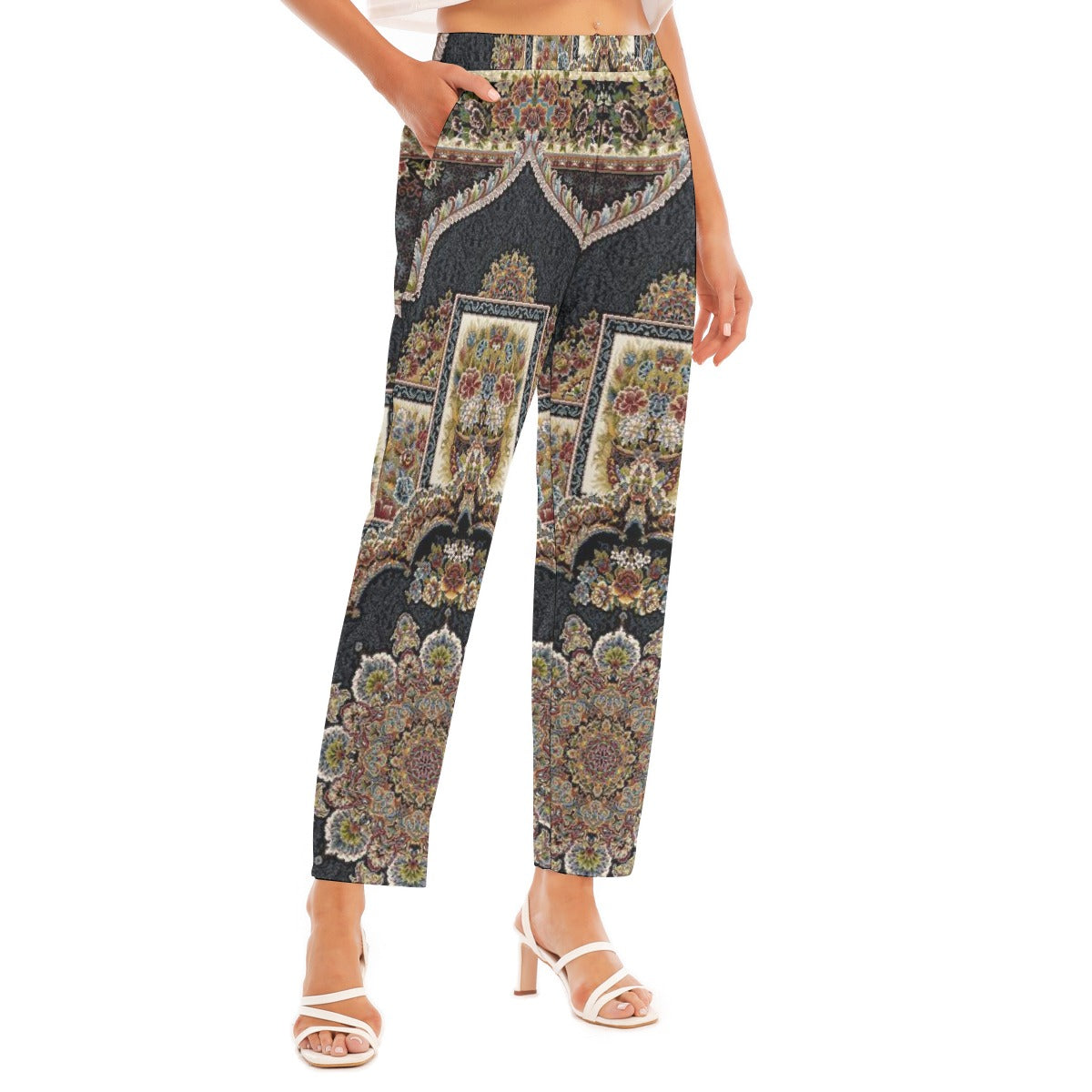 All-Over Print Women's Loose Straight-leg Pants