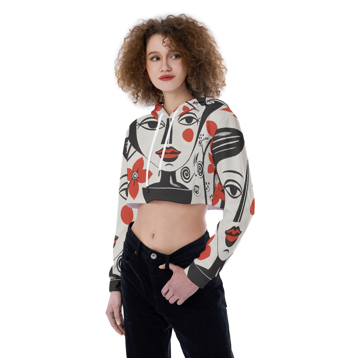 All-Over Print Women's Crop Top Hoodie