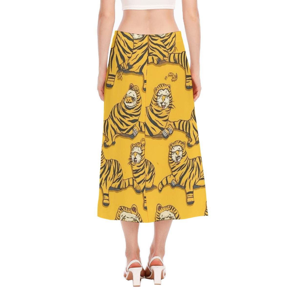 All-Over Print Women's High Slit Long Skirt