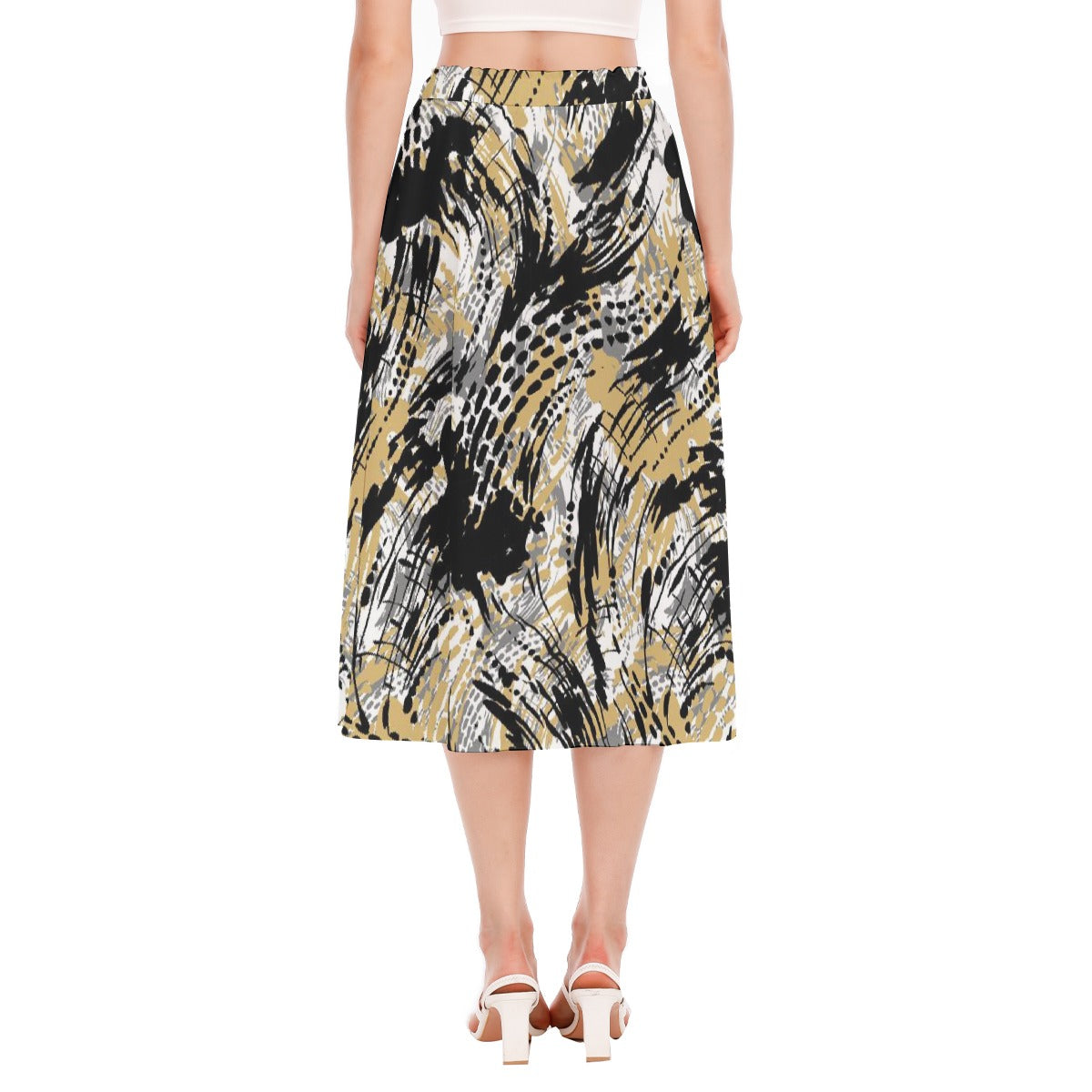 All-Over Print Women's Long Section Chiffon Skirt