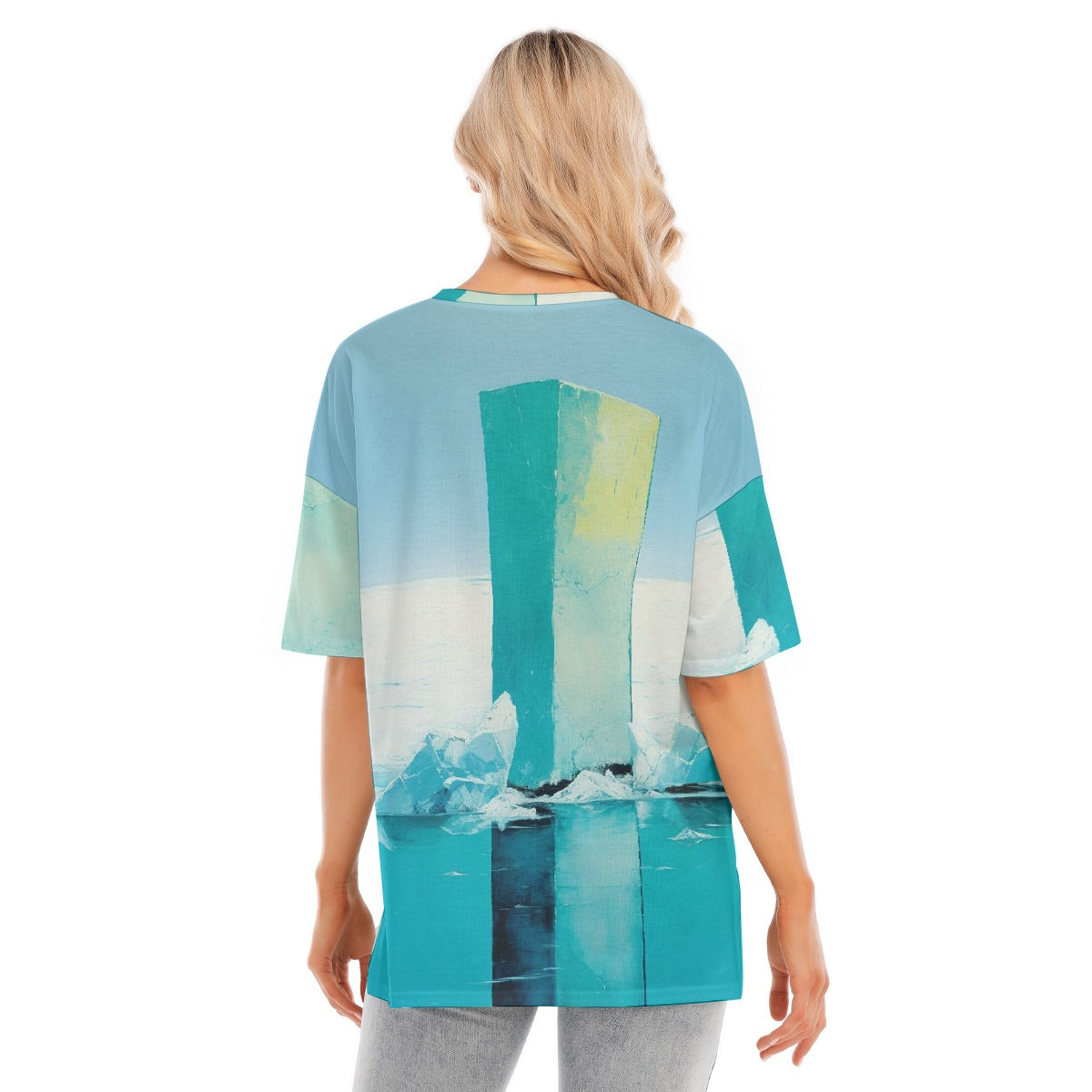 All-Over Print Women's Short Sleeves T-shirt With Hem Split