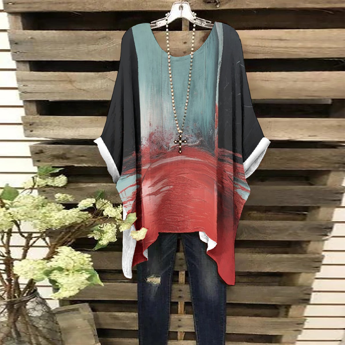 All-Over Print Women's Bat Sleeve Shirt