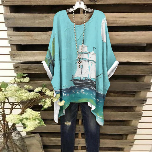 All-Over Print Women's Bat Sleeve Shirt