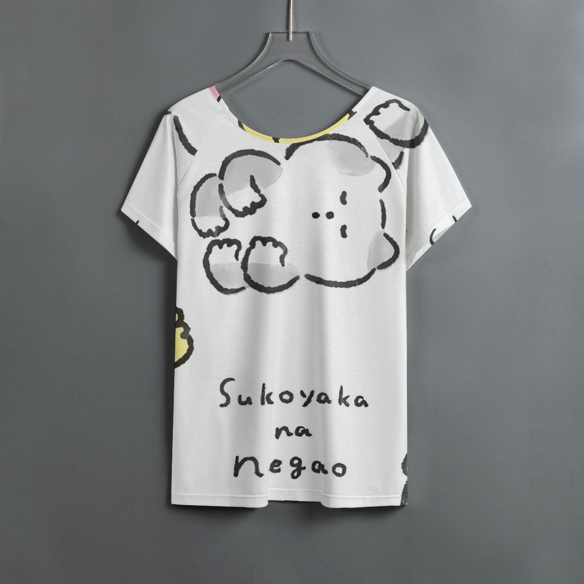 All-Over Print Women's Round Neck T-shirt With Raglan Sleeve
