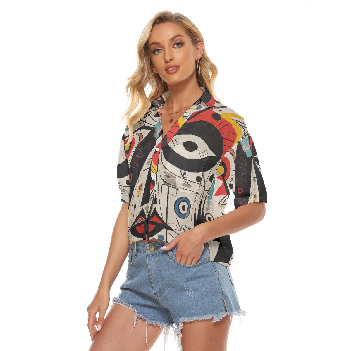All-Over Print Women's V-neck Shirts
