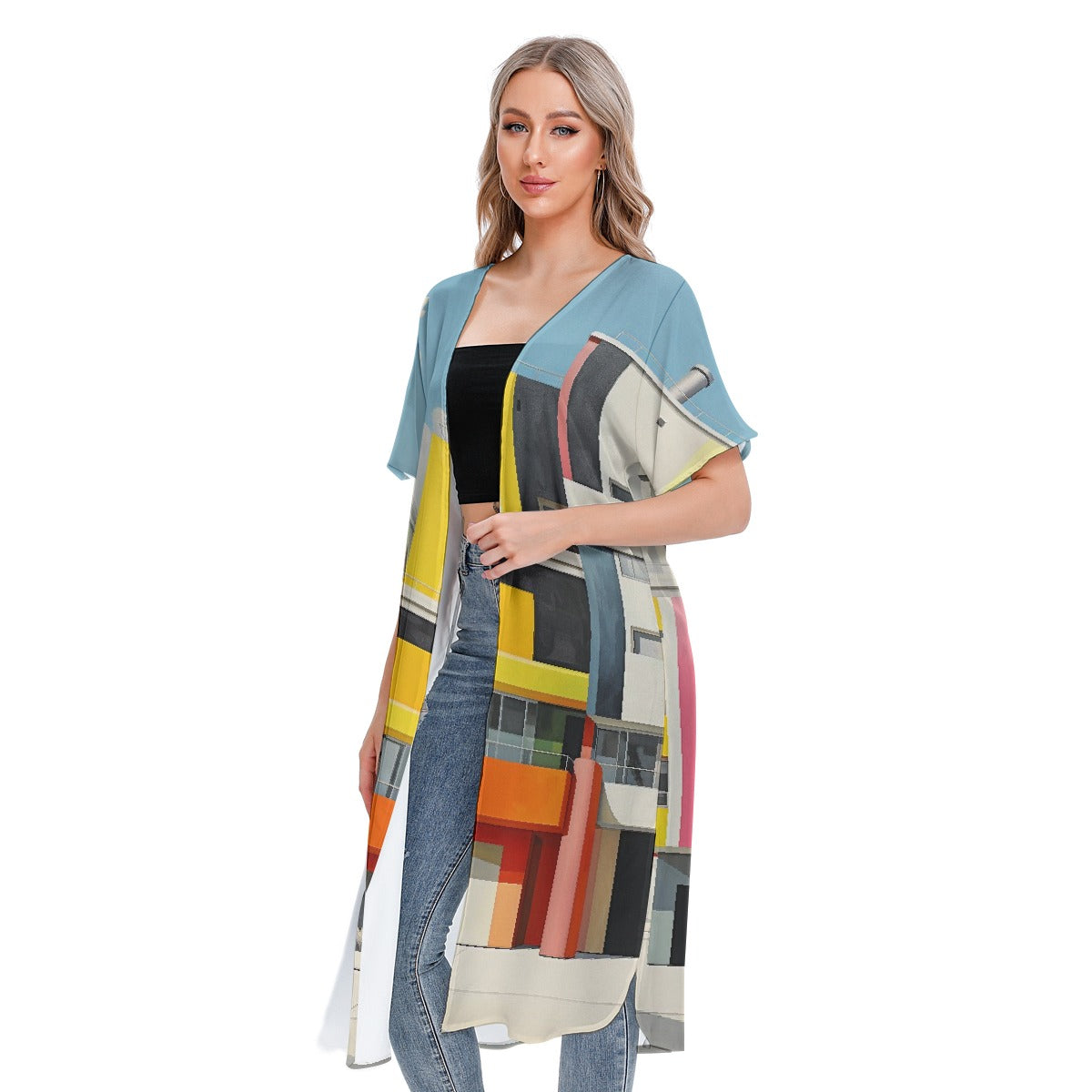 All-Over Print Women's Short Sleeve Cardigan