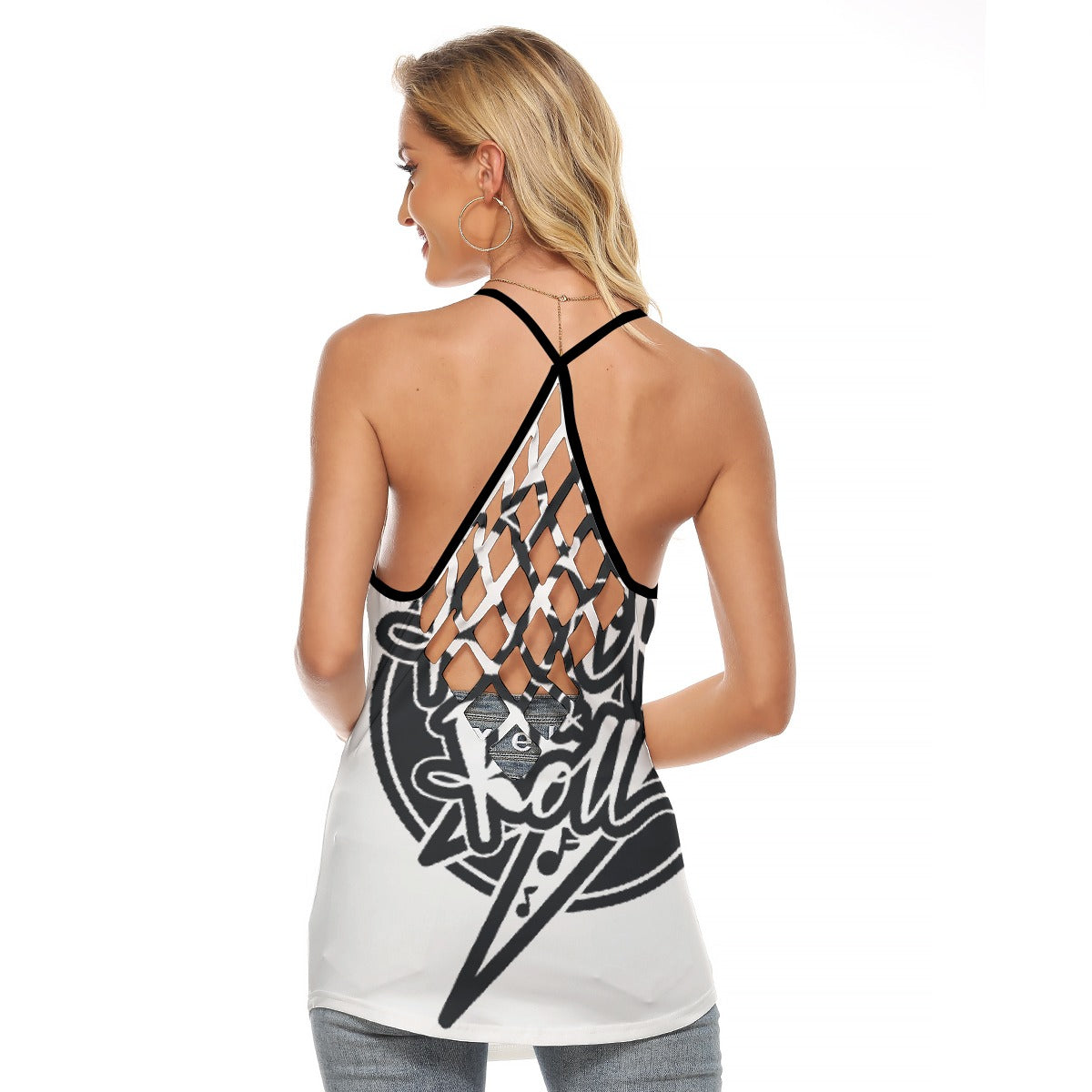 All-Over Print Women's Criss-Cross Open Back Tank Top