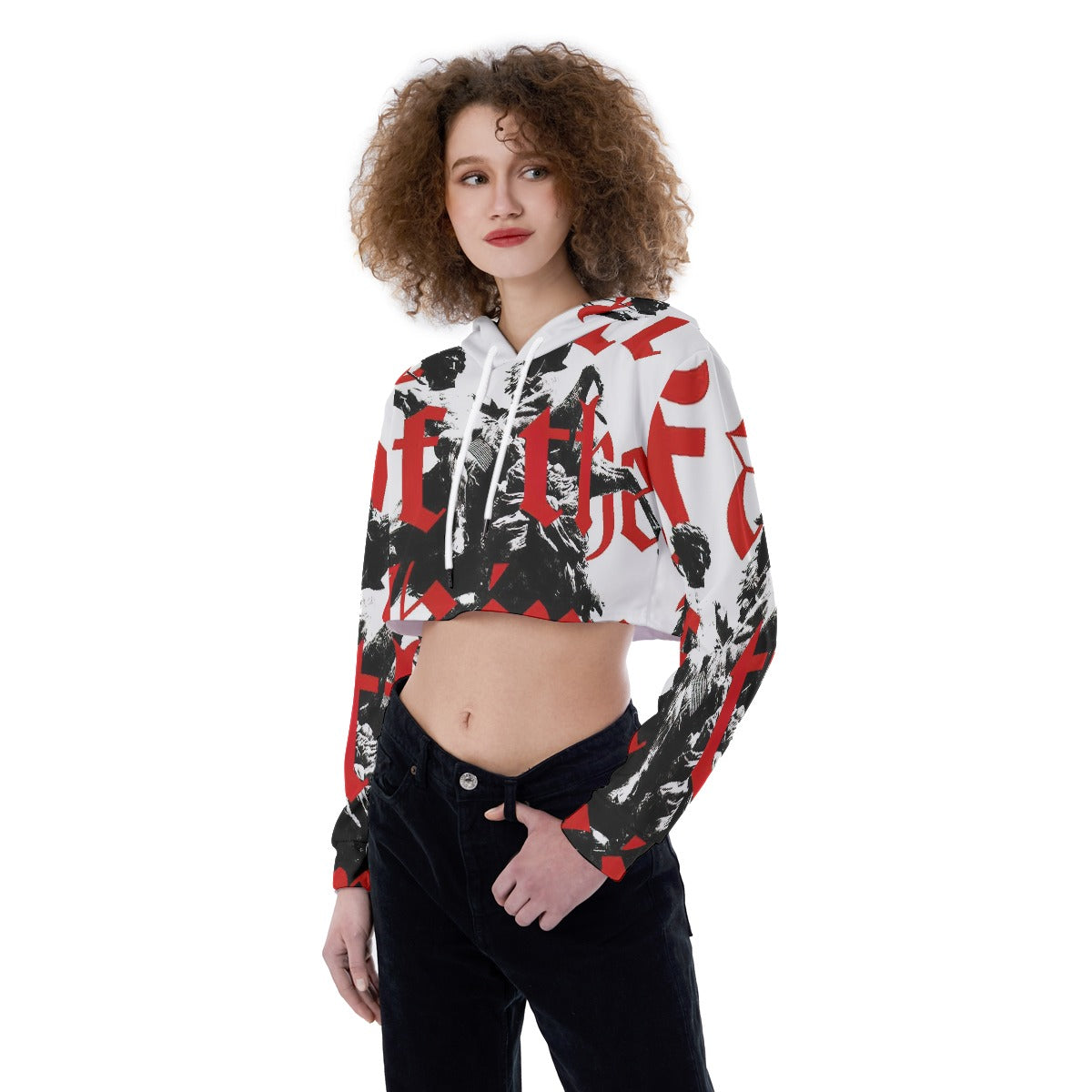 All-Over Print Women's Crop Top Hoodie