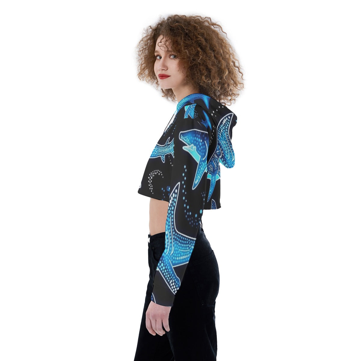 All-Over Print Women's Crop Top Hoodie