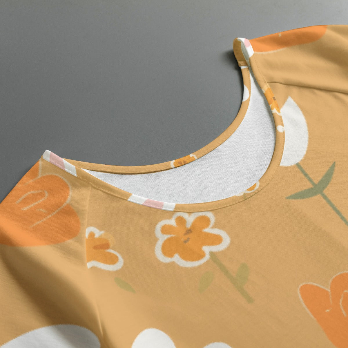 All-Over Print Women's Round Neck T-shirt With Raglan Sleeve