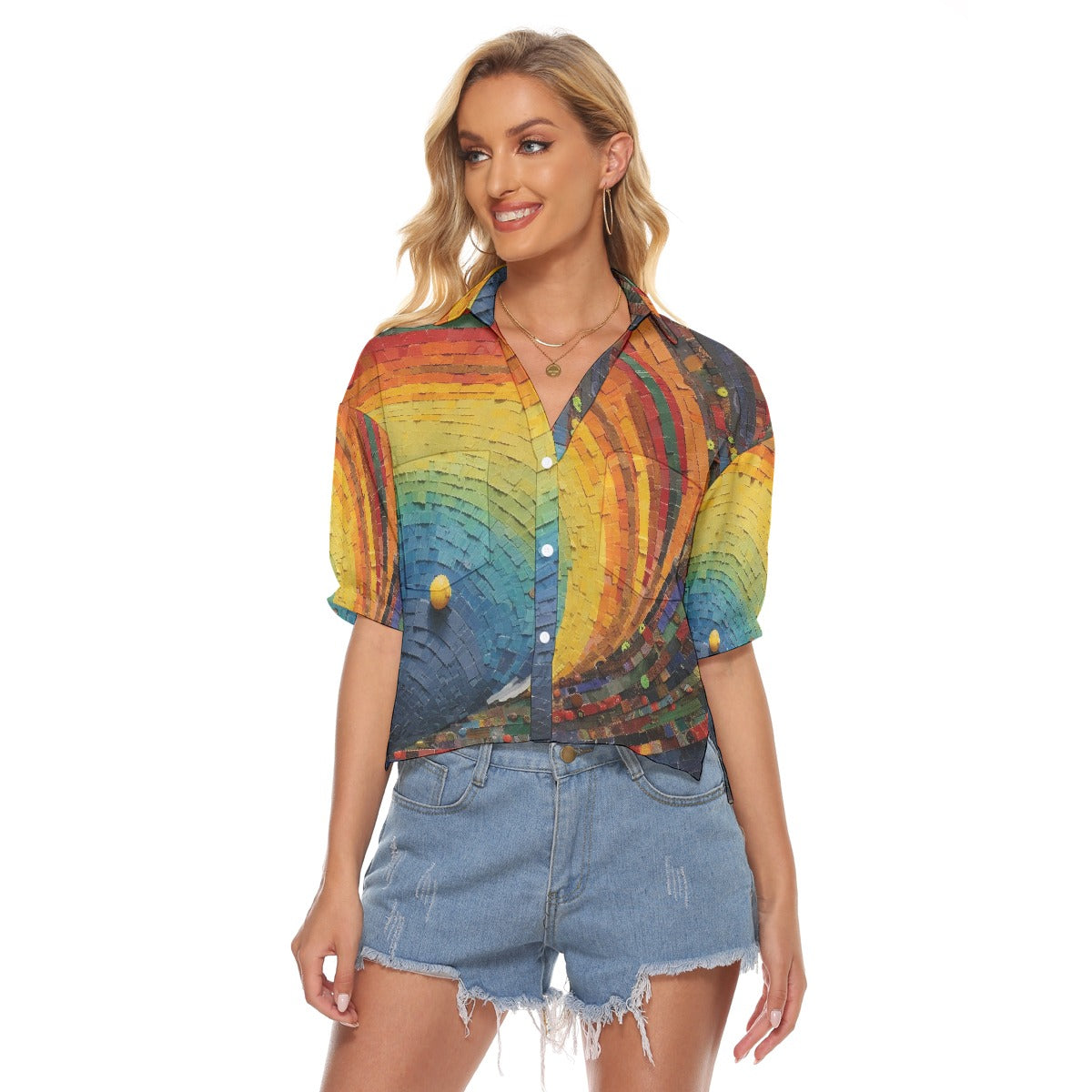 All-Over Print Women's V-neck Shirts