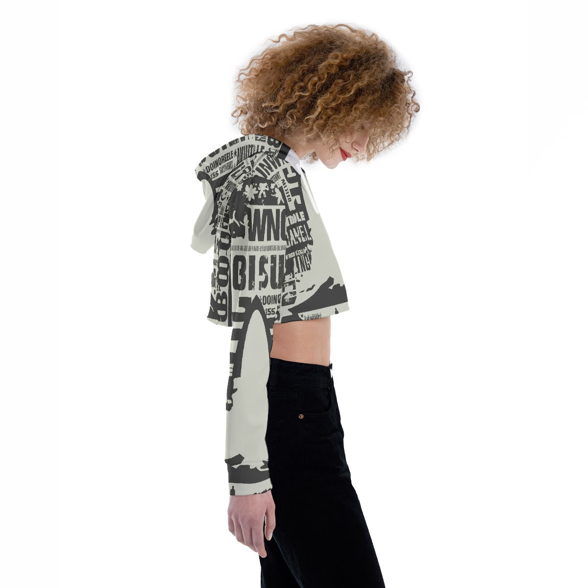 All-Over Print Women's Crop Top Hoodie