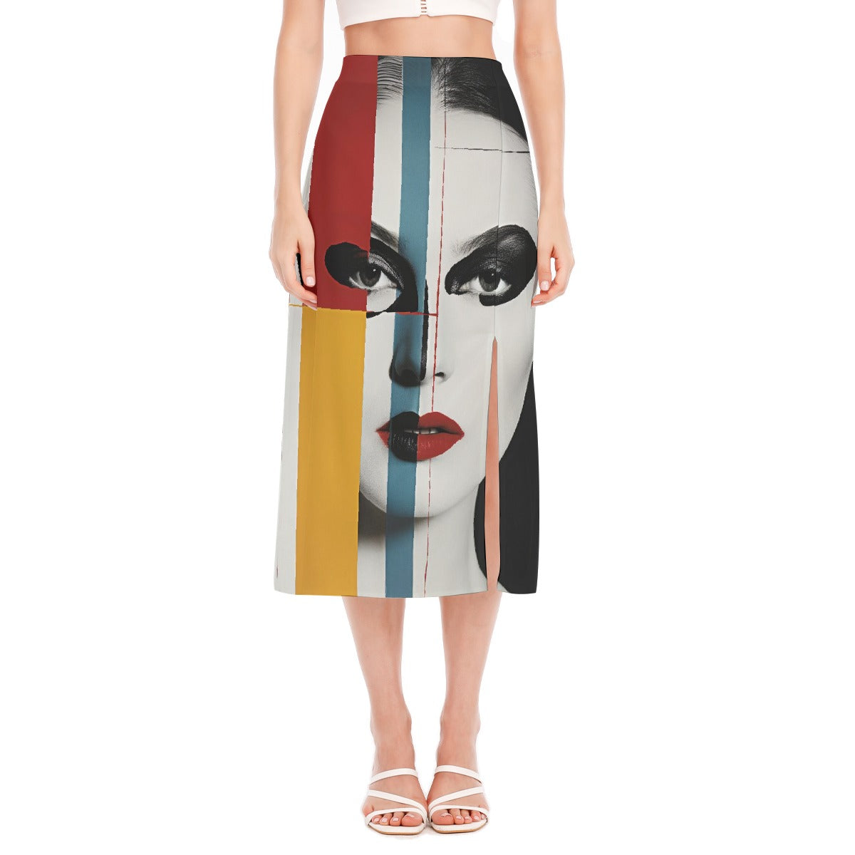 All-Over Print Women's High Slit Long Skirt