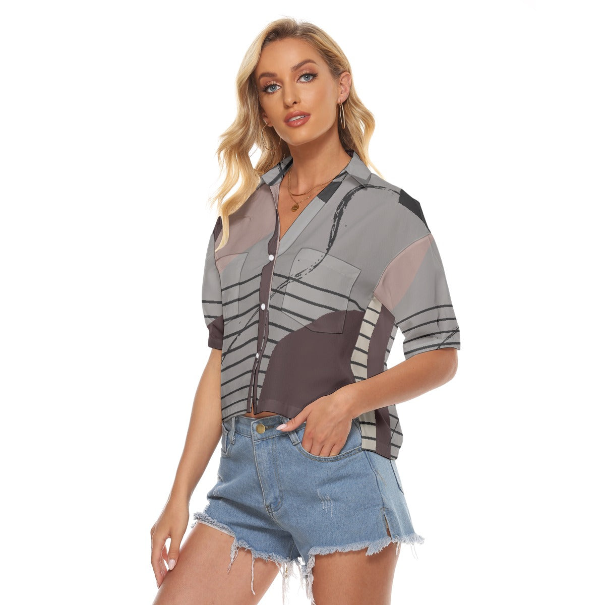 All-Over Print Women's V-neck Shirts