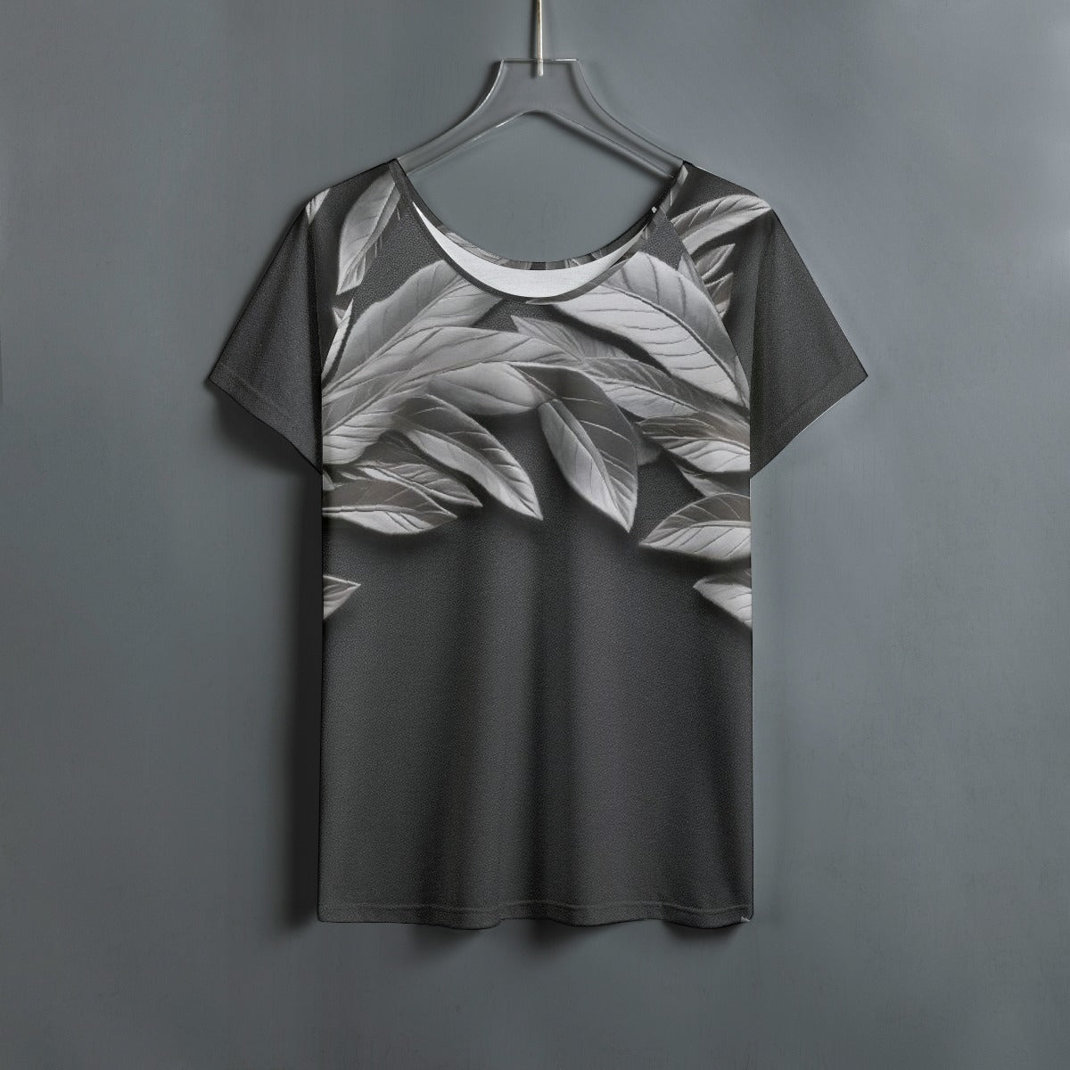 All-Over Print Women's Round Neck T-shirt With Raglan Sleeve