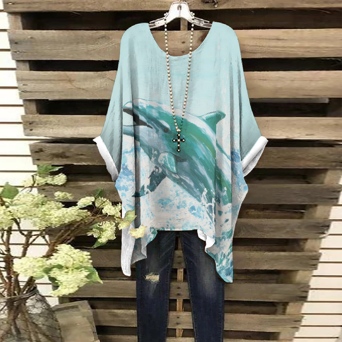 All-Over Print Women's Bat Sleeve Shirt