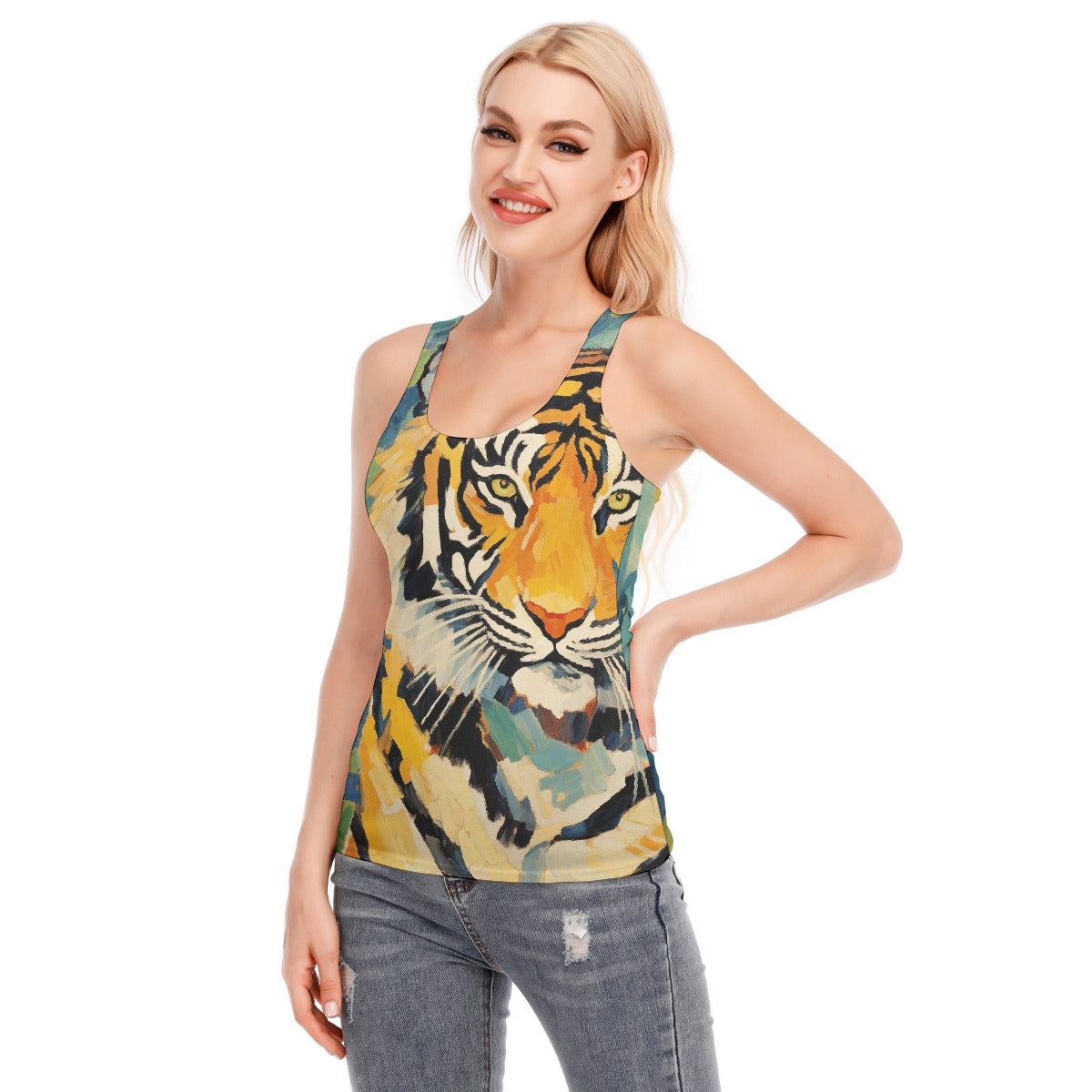 All-Over Print Women's Racer Vest | 190GSM Cotton