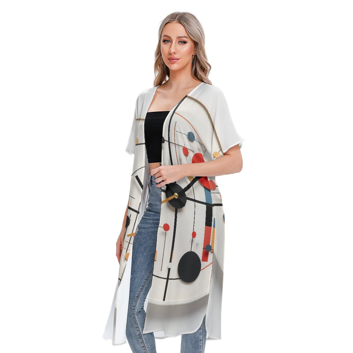All-Over Print Women's Short Sleeve Cardigan