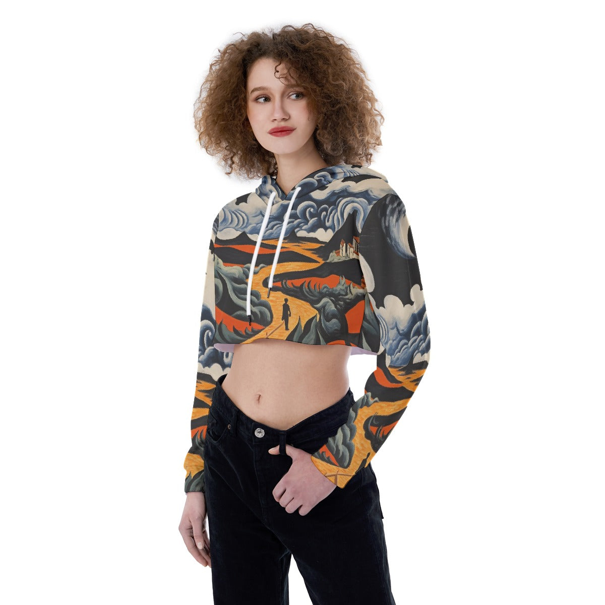 All-Over Print Women's Crop Top Hoodie