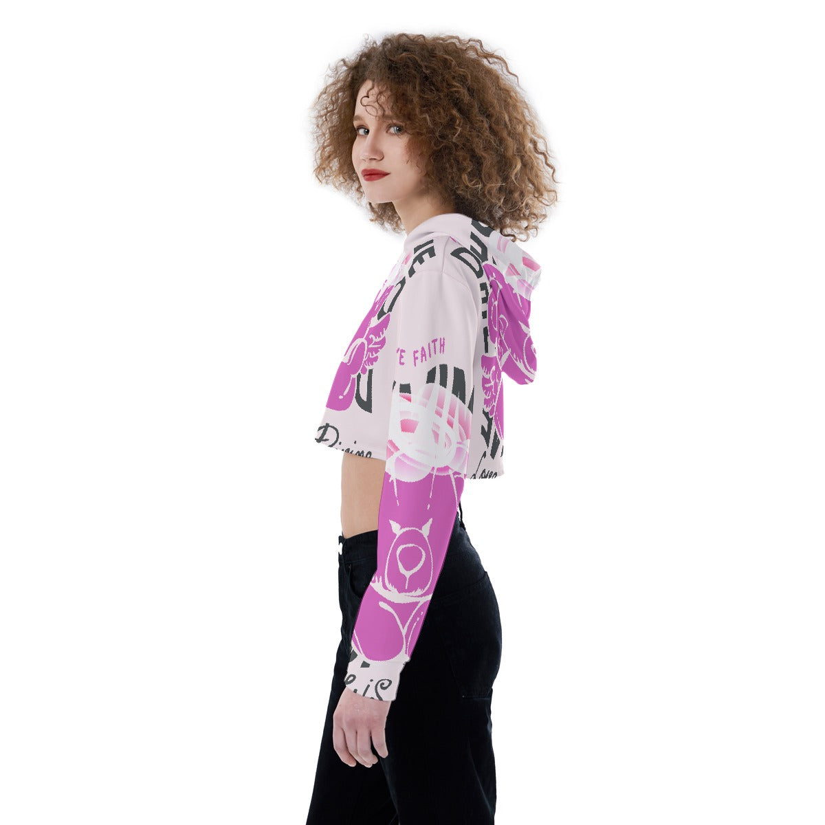All-Over Print Women's Crop Top Hoodie