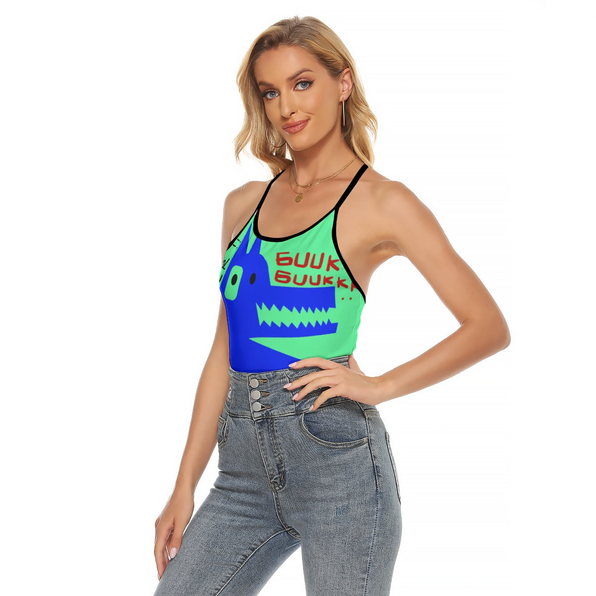 All-Over Print Women's Criss-Cross Open Back Tank Top