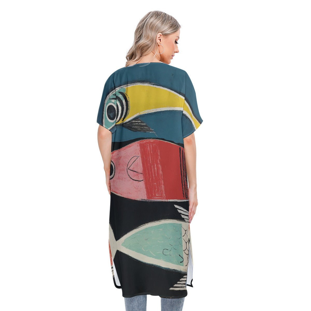 All-Over Print Women's Short Sleeve Cardigan