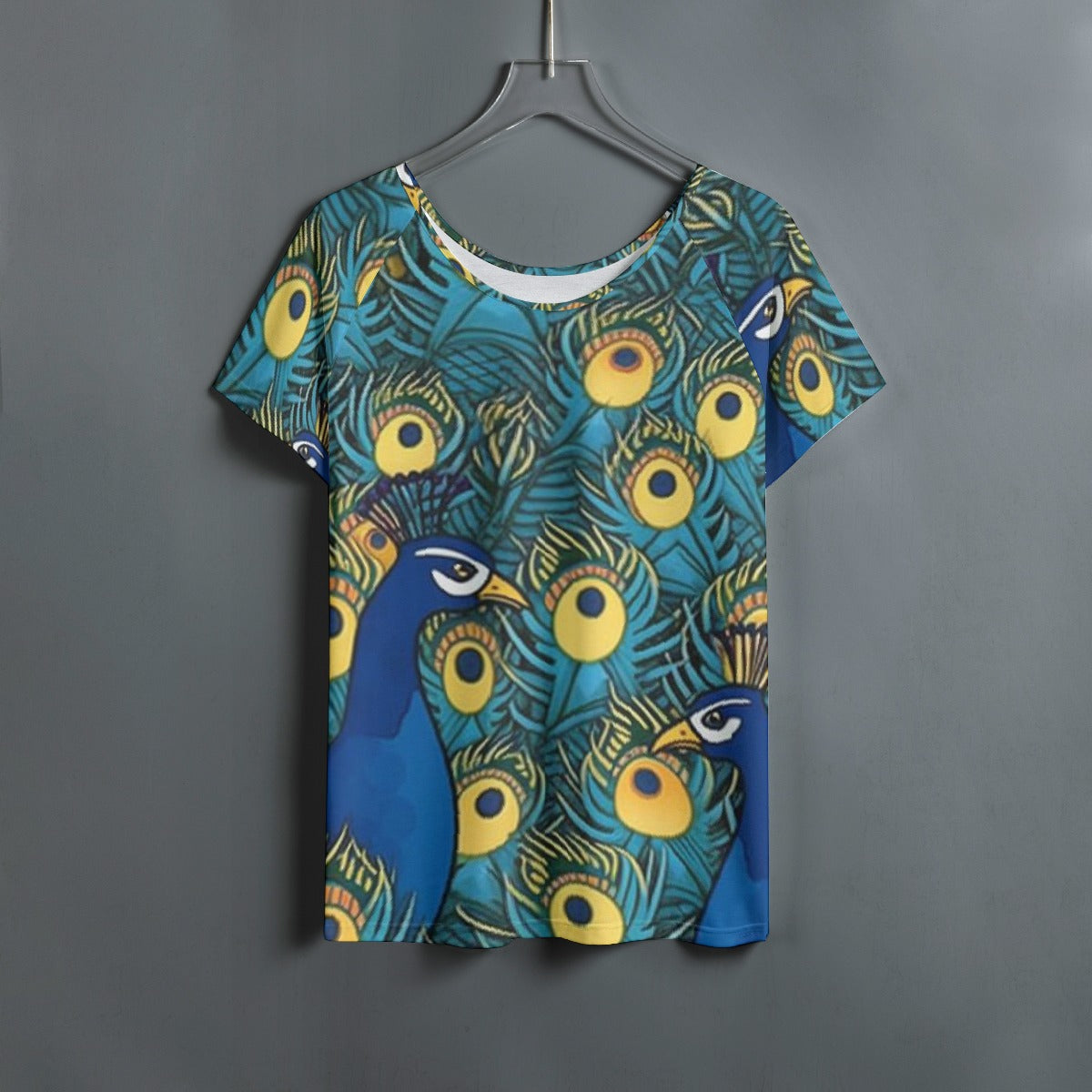 All-Over Print Women's Round Neck T-shirt With Raglan Sleeve