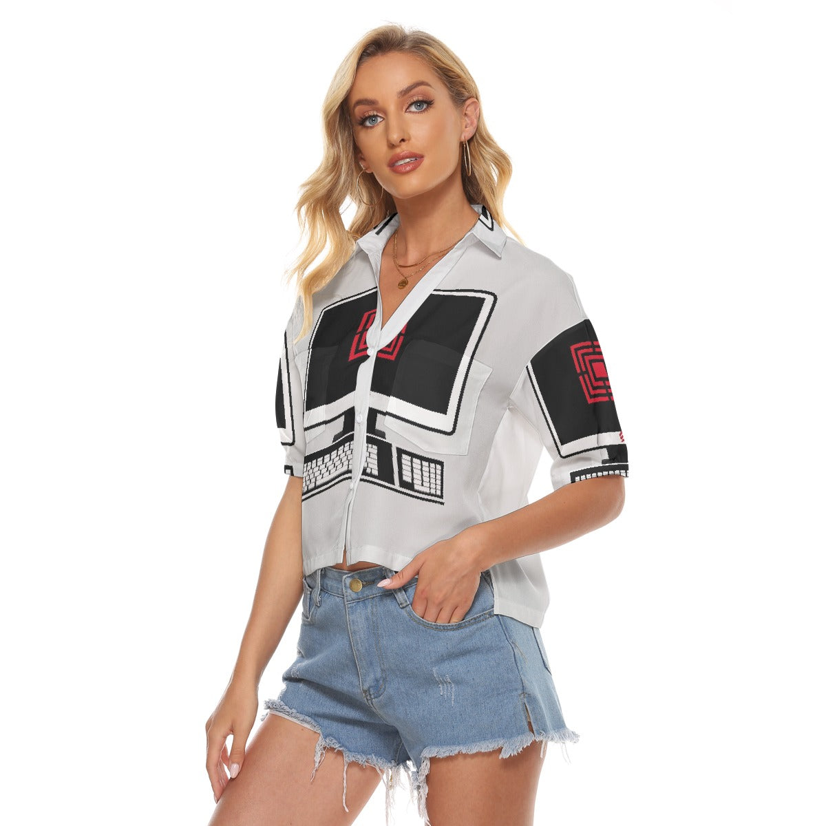 All-Over Print Women's V-neck Shirts