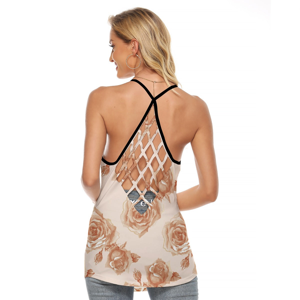 All-Over Print Women's Criss-Cross Open Back Tank Top