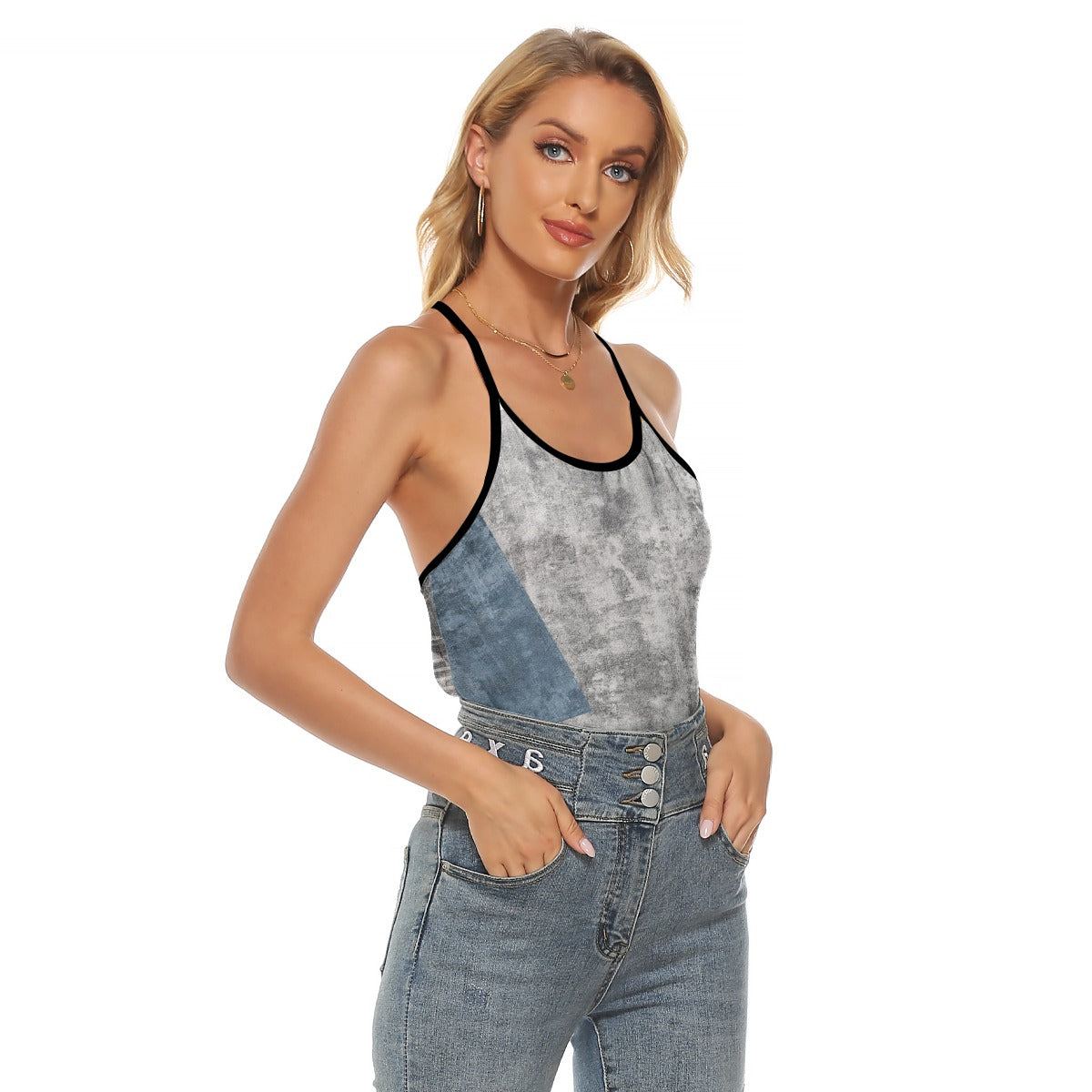 All-Over Print Women's Criss-Cross Open Back Tank Top
