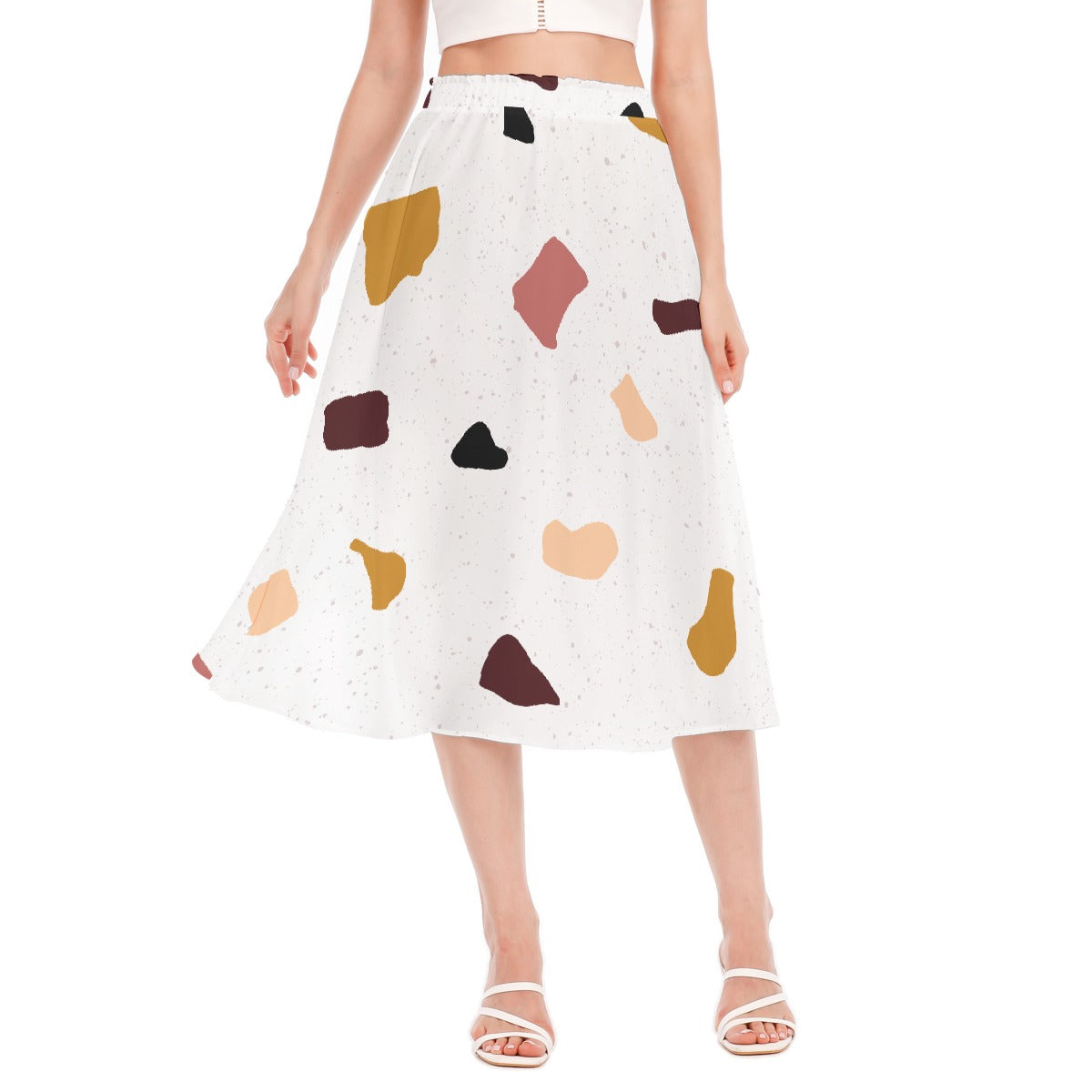 All-Over Print Women's Long Section Chiffon Skirt