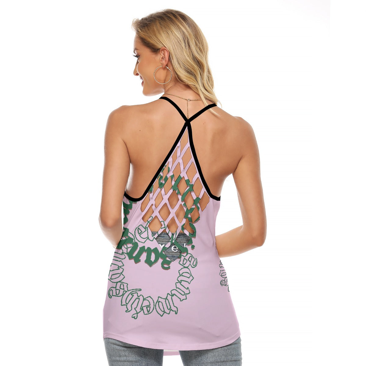 All-Over Print Women's Criss-Cross Open Back Tank Top