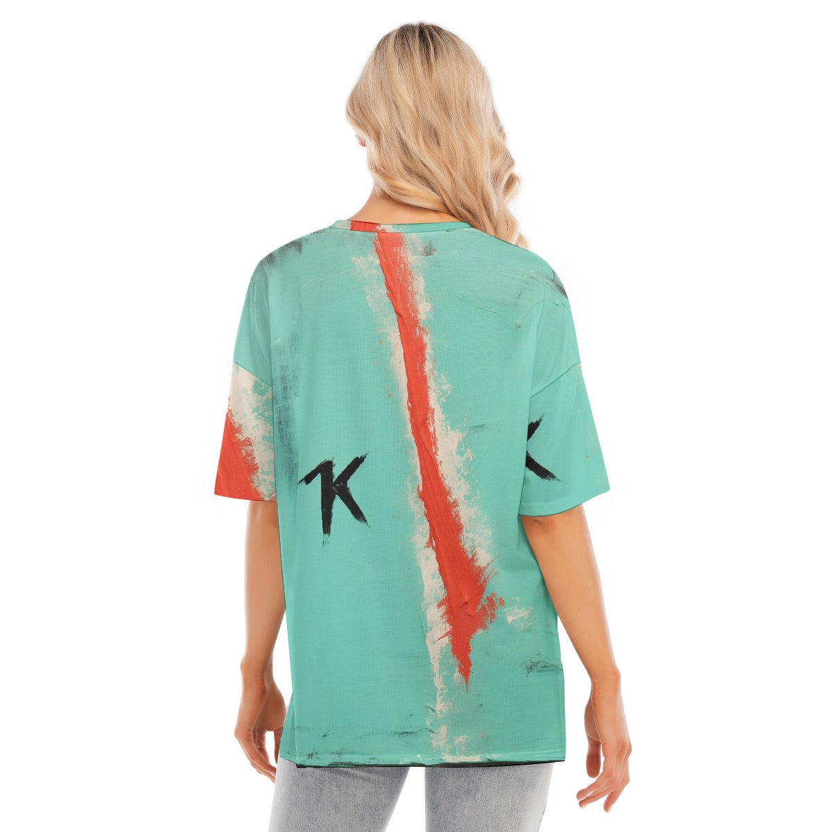 All-Over Print Women's Short Sleeves T-shirt With Hem Split