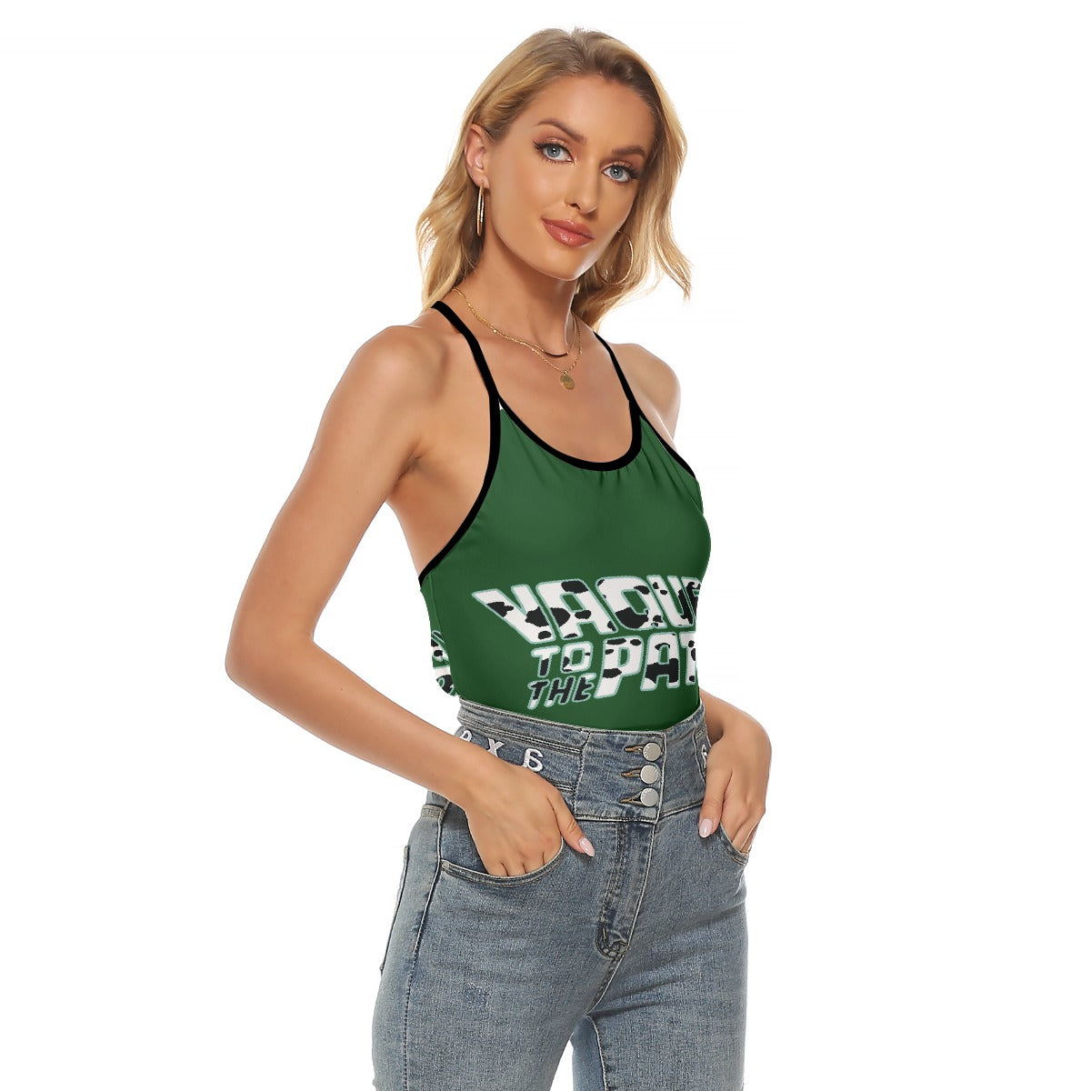All-Over Print Women's Criss-Cross Open Back Tank Top