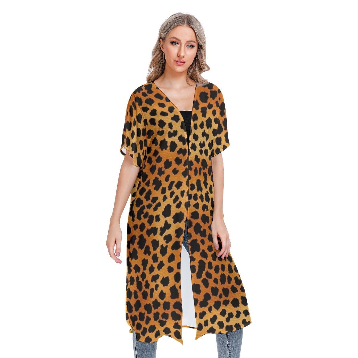 All-Over Print Women's Short Sleeve Cardigan