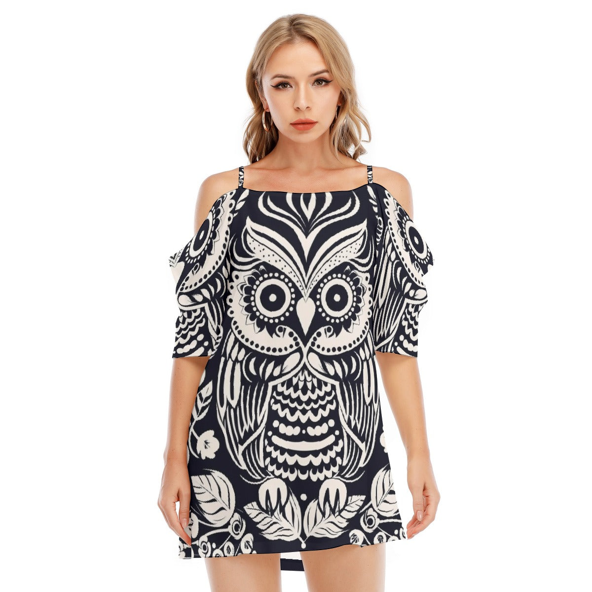 All-Over Print Women's Off-shoulder Cami Dress