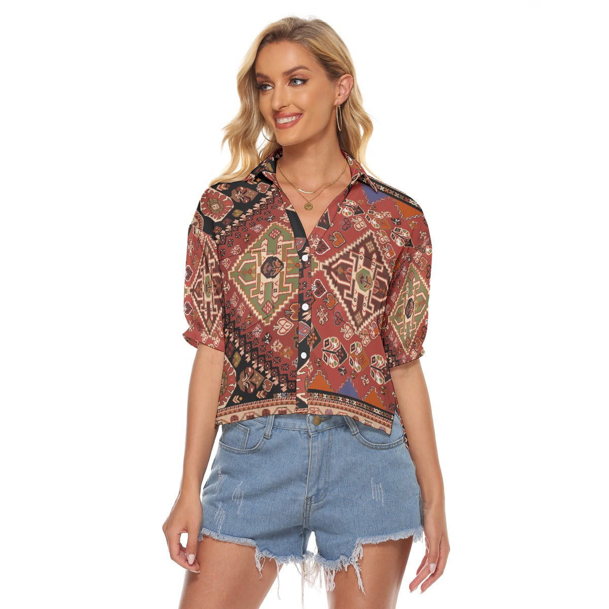 All-Over Print Women's V-neck Shirts