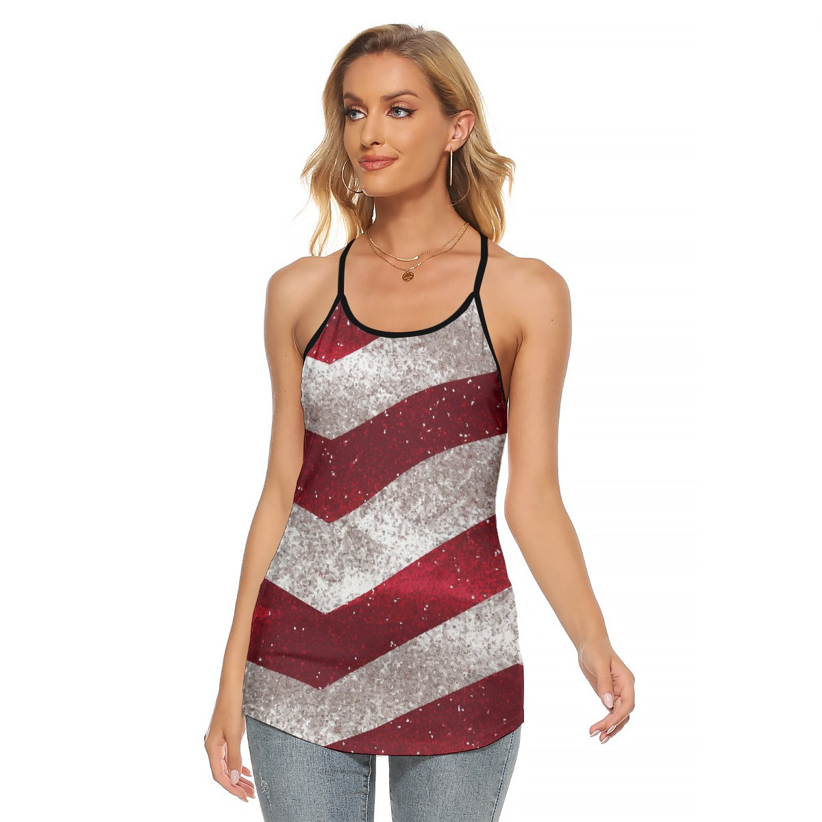 All-Over Print Women's Criss-Cross Open Back Tank Top