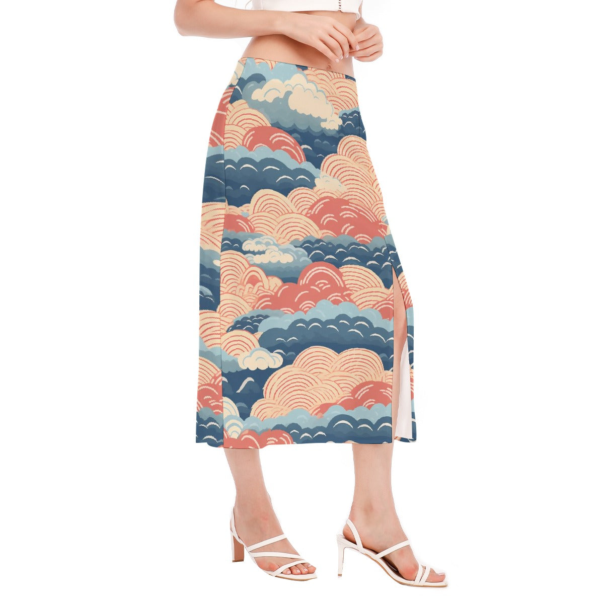 All-Over Print Women's High Slit Long Skirt
