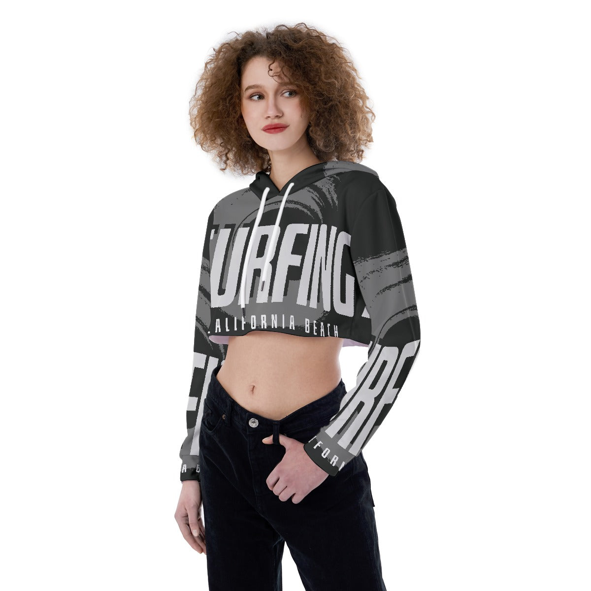 All-Over Print Women's Crop Top Hoodie