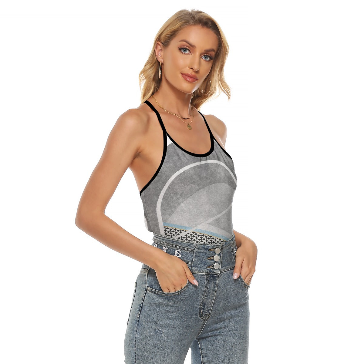 All-Over Print Women's Criss-Cross Open Back Tank Top