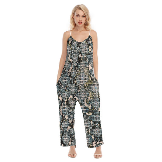 All-Over Print Women's Loose Cami Jumpsuit